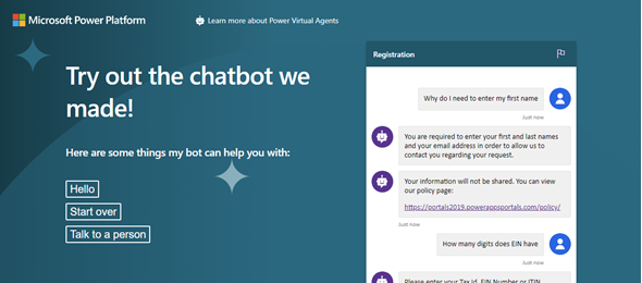 Embed a simple Power Virtual Agent in Power Apps Portal