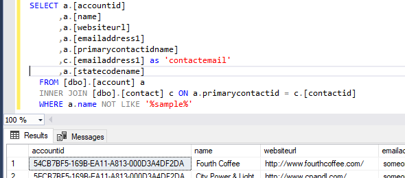 T-SQL Endpoint for Common Data Service