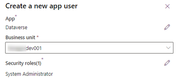 New Dataverse functionality in creation of App Users