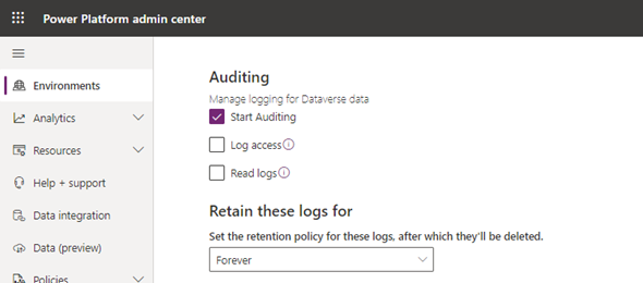 Audit Retention enhancements in Power Platform Admin Center