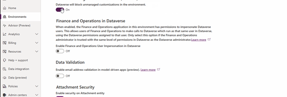 Blocking unmanaged customizations in Dataverse