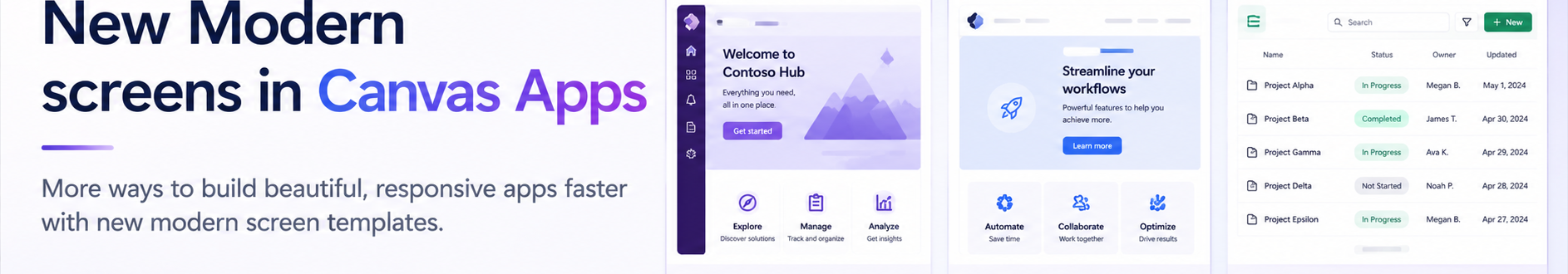 New Modern Screens in Canvas Apps