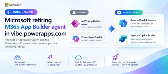 Microsoft retiring vibe.powerapps.com and Copilot App Builder